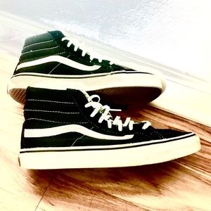 Vans high top striped shoes